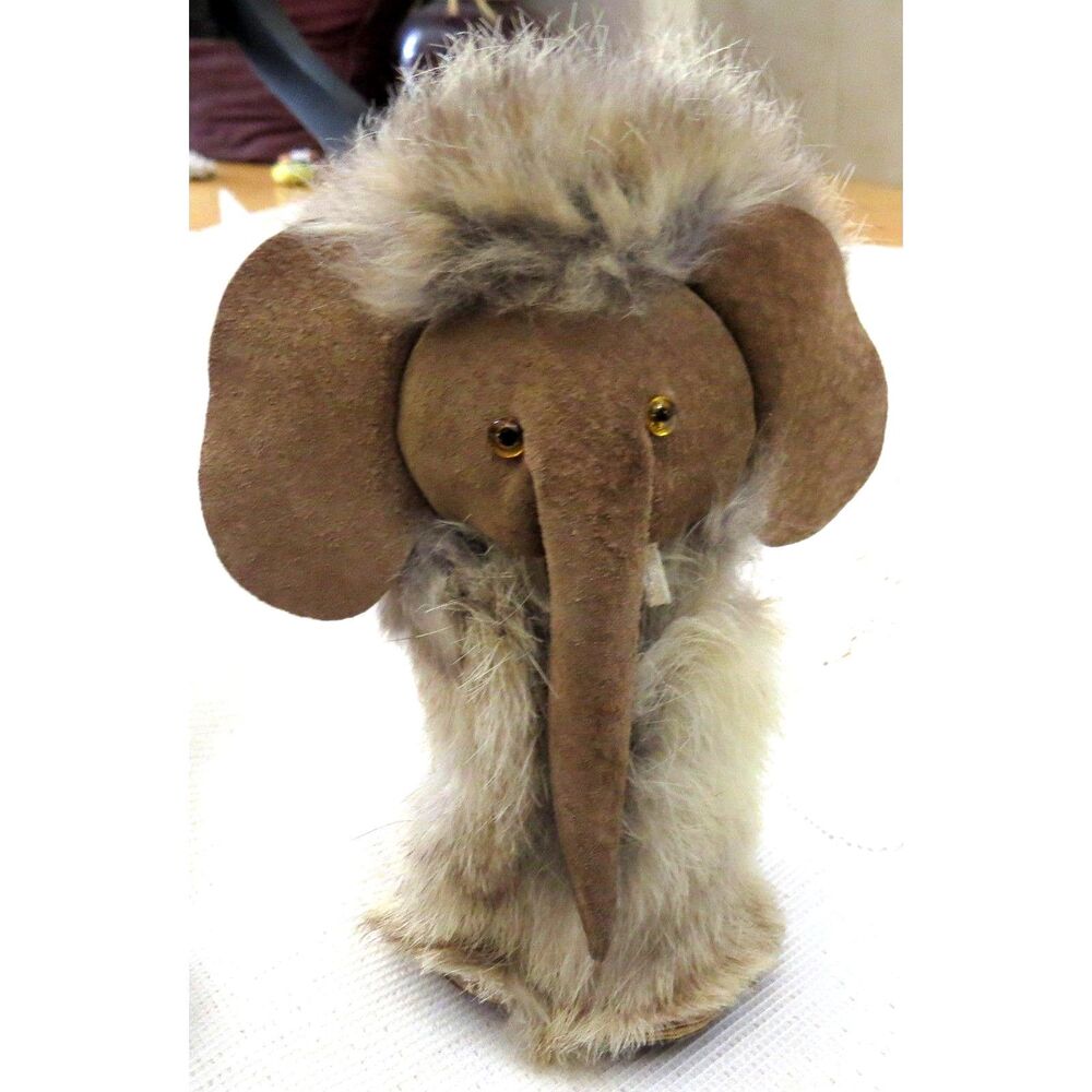 Vintage Handcrafted in Poland Fur & Suede Mammoth/Elephant  EUC